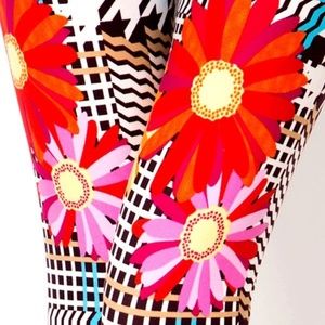 Womens Floral Fall Checkered Leggings
